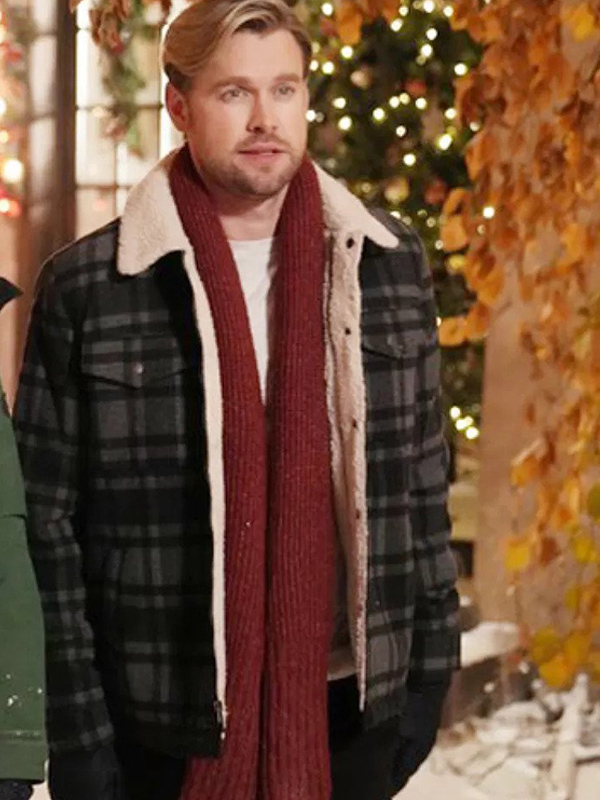 Falling for Christmas Chord Overstreet Shearling Wool Jacket