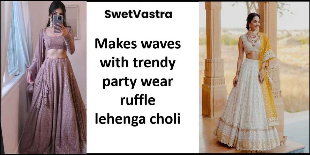 Makes waves with trendy party wear ruffle lehenga choli
